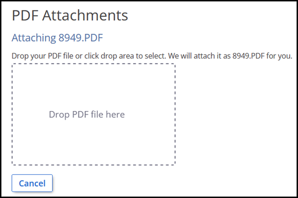 PDF drop area